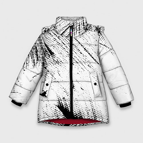 Зимняя куртка для девочки ШТРИХИ / 3D-Красный – фото 1