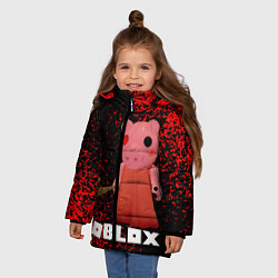 Куртка зимняя для девочки Roblox Piggy, цвет: 3D-черный — фото 2