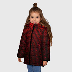 Куртка зимняя для девочки Текстура красный градиент, цвет: 3D-черный — фото 2