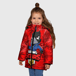 Куртка зимняя для девочки BRAWL STARS CROW ВОРОН, цвет: 3D-светло-серый — фото 2