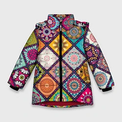 Зимняя куртка для девочки Узоры мандалы