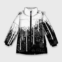 Куртка зимняя для девочки 6ix9ine, цвет: 3D-черный
