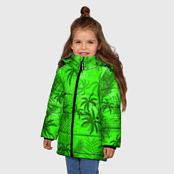 Куртка зимняя для девочки ПАЛЬМЫ ЛЕТО TROPICAL, цвет: 3D-черный — фото 2
