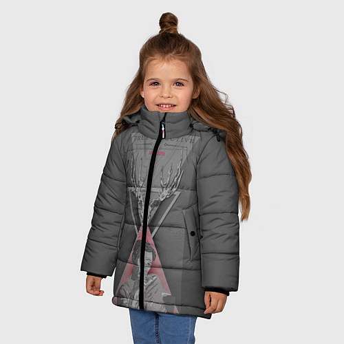 Зимняя куртка для девочки Настоящий детектив / 3D-Светло-серый – фото 3