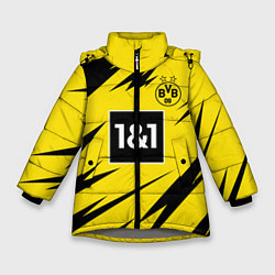 Куртка зимняя для девочки HAALAND Borussia Dortmund, цвет: 3D-светло-серый