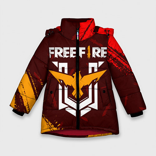Зимняя куртка для девочки FREE FIRE ФРИ ФАЕР / 3D-Красный – фото 1