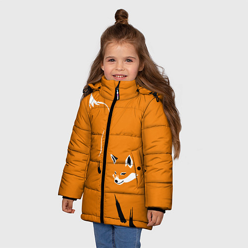 Зимняя куртка для девочки ЛИСА / 3D-Светло-серый – фото 3