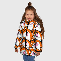Куртка зимняя для девочки ЛИСИЧКИ, цвет: 3D-черный — фото 2