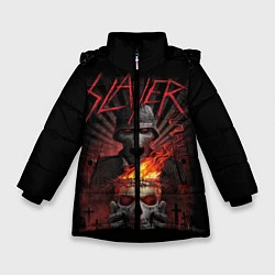 Куртка зимняя для девочки Slayer, цвет: 3D-черный