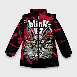 Куртка зимняя для девочки Blink 182, цвет: 3D-черный
