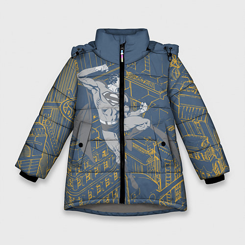 Зимняя куртка для девочки Bad guys get COAL!!! / 3D-Светло-серый – фото 1