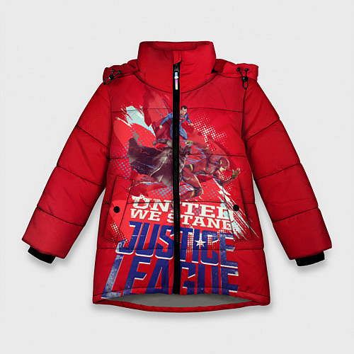 Зимняя куртка для девочки Justice League / 3D-Светло-серый – фото 1