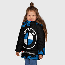 Куртка зимняя для девочки BMW БМВ, цвет: 3D-черный — фото 2