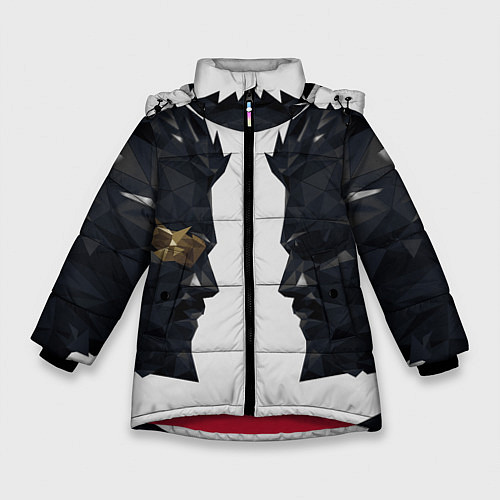 Зимняя куртка для девочки Отражение Адама Дженсена Deus Ex / 3D-Красный – фото 1