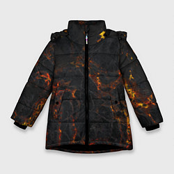Куртка зимняя для девочки Лава, цвет: 3D-черный