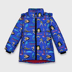 Куртка зимняя для девочки Паттерн Чудо-женщина, цвет: 3D-красный
