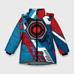 Куртка зимняя для девочки Cyborg logo, цвет: 3D-светло-серый