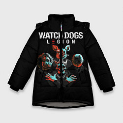 Куртка зимняя для девочки Watch Dogs Legion, цвет: 3D-светло-серый