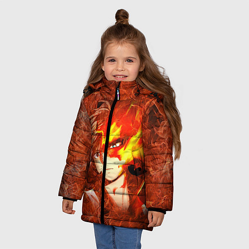 Зимняя куртка для девочки Тодороки Шото / 3D-Светло-серый – фото 3