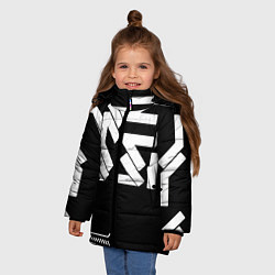Куртка зимняя для девочки КИБЕРПАНК СИМВОЛ, цвет: 3D-черный — фото 2