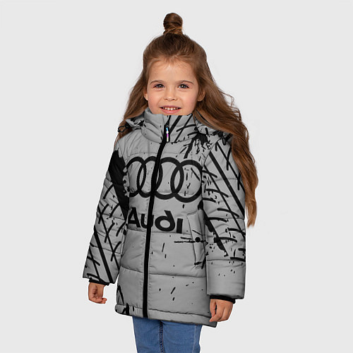 Зимняя куртка для девочки AUDI АУДИ / 3D-Светло-серый – фото 3