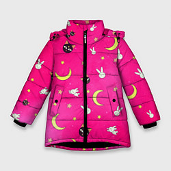 Куртка зимняя для девочки СЭЙЛОР МУН, цвет: 3D-черный