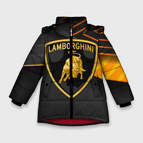 Зимняя куртка для девочки Lamborghini / 3D-Красный – фото 1