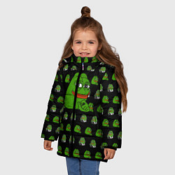 Куртка зимняя для девочки Frog Pepe, цвет: 3D-черный — фото 2