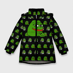 Куртка зимняя для девочки Frog Pepe, цвет: 3D-светло-серый