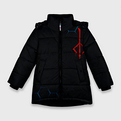 Куртка зимняя для девочки DARK SOULS, цвет: 3D-черный