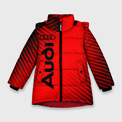 Куртка зимняя для девочки AUDI АУДИ, цвет: 3D-красный