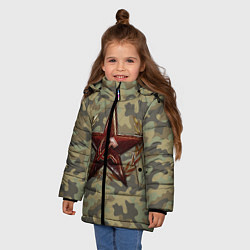 Куртка зимняя для девочки Советская звезда, цвет: 3D-черный — фото 2
