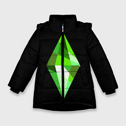 Куртка зимняя для девочки The Sims Plumbob, цвет: 3D-черный