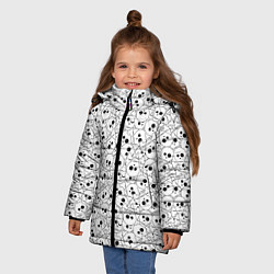 Куртка зимняя для девочки Черепа черно-белые, цвет: 3D-черный — фото 2