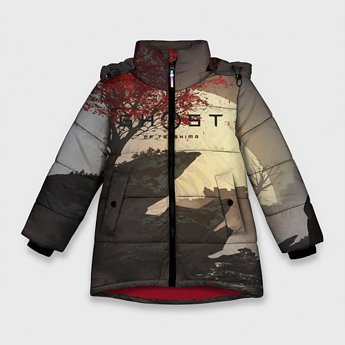 Зимняя куртка для девочки Ghost of Tsushima / 3D-Красный – фото 1