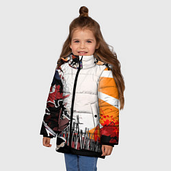 Куртка зимняя для девочки Афросамурай аниме, цвет: 3D-красный — фото 2