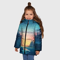 Куртка зимняя для девочки Природа, цвет: 3D-красный — фото 2