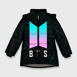 Куртка зимняя для девочки BTS БТС, цвет: 3D-светло-серый