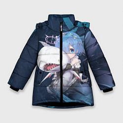 Куртка зимняя для девочки Re: Zero Жизнь с нуля, цвет: 3D-черный
