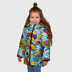 Куртка зимняя для девочки Pop art comics, цвет: 3D-красный — фото 2