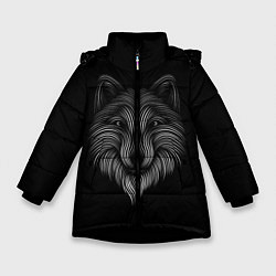 Куртка зимняя для девочки Wolf, цвет: 3D-черный