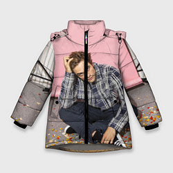 Куртка зимняя для девочки Роберт Паттинсон, цвет: 3D-светло-серый