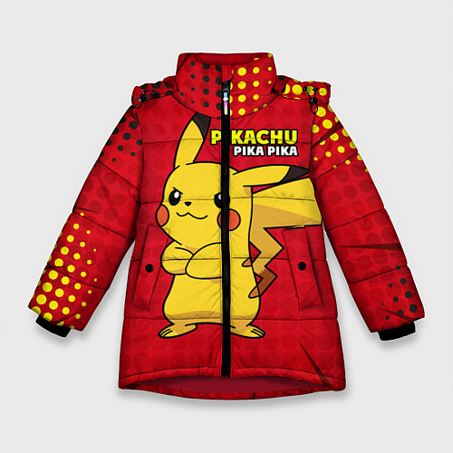 Зимняя куртка для девочки Pikachu Pika Pika / 3D-Красный – фото 1
