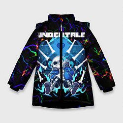 Куртка зимняя для девочки Undertale Sans, цвет: 3D-черный