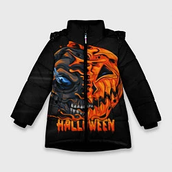 Куртка зимняя для девочки Halloween foreva, цвет: 3D-черный