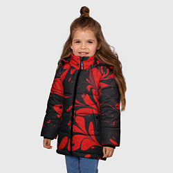 Куртка зимняя для девочки Красный Мрамор, цвет: 3D-светло-серый — фото 2