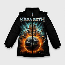 Куртка зимняя для девочки Megadeth, цвет: 3D-черный