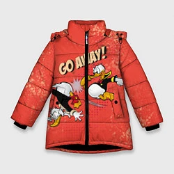 Куртка зимняя для девочки Go away!, цвет: 3D-черный
