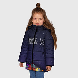 Куртка зимняя для девочки Among Us team, цвет: 3D-светло-серый — фото 2