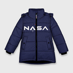 Куртка зимняя для девочки Nasa LoGo, цвет: 3D-черный